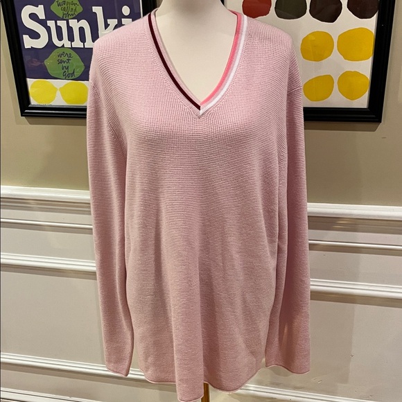Men’s G/FORE Blush V-Neck Sweater with Contrast Trim
